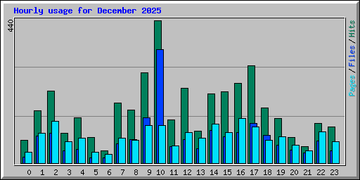 Hourly usage for December 2025